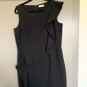 Ruffle front peplum dress